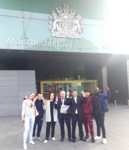 Shelter residents and supporters outside court