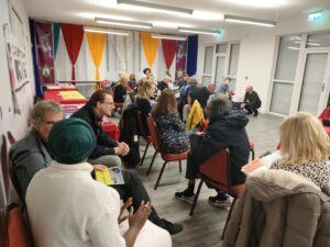 Attendees of the GMLC AGM chatting at the beginning of the meeting.