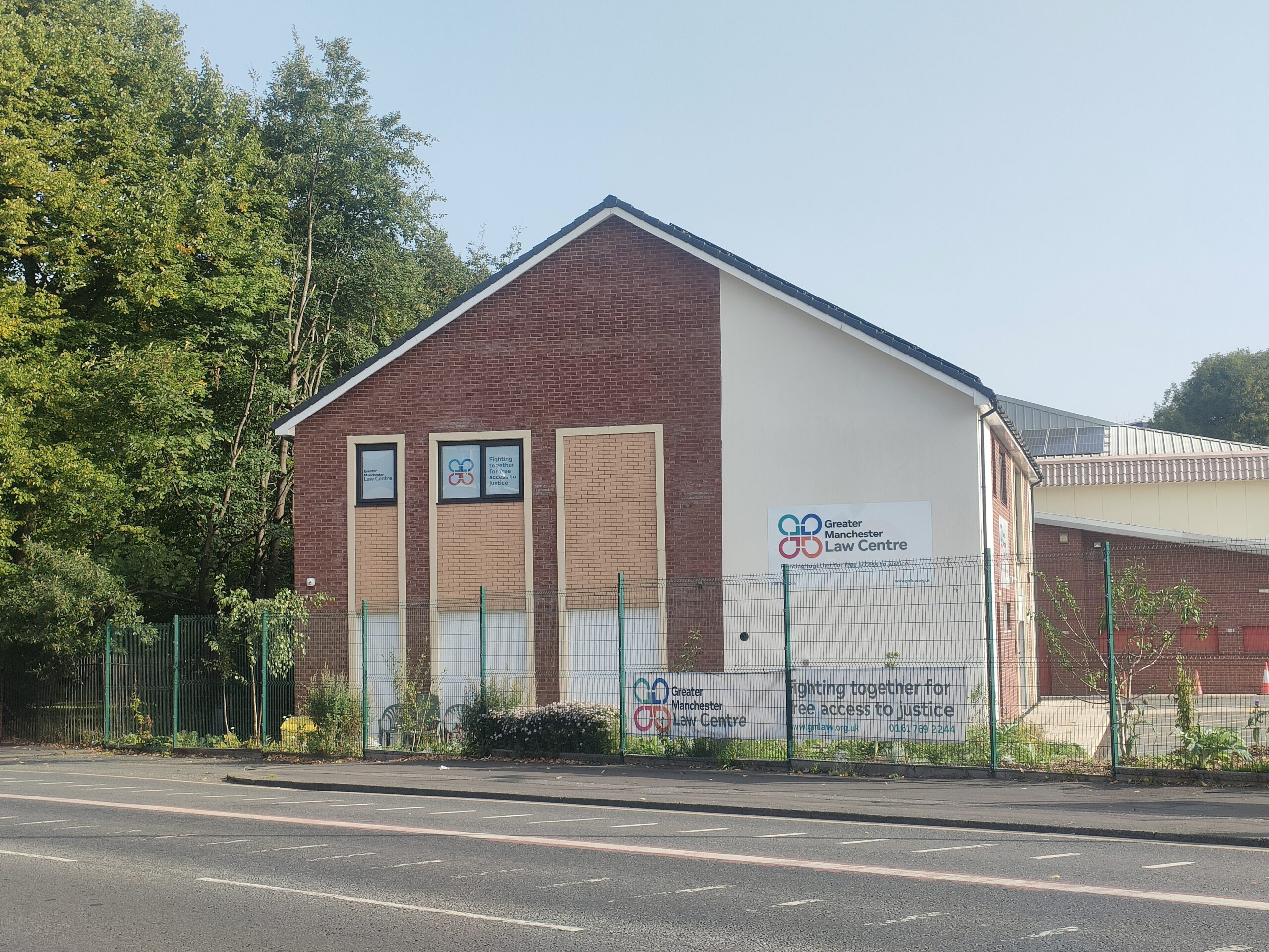 Image shows the GMLC premises from the Stockport Road.