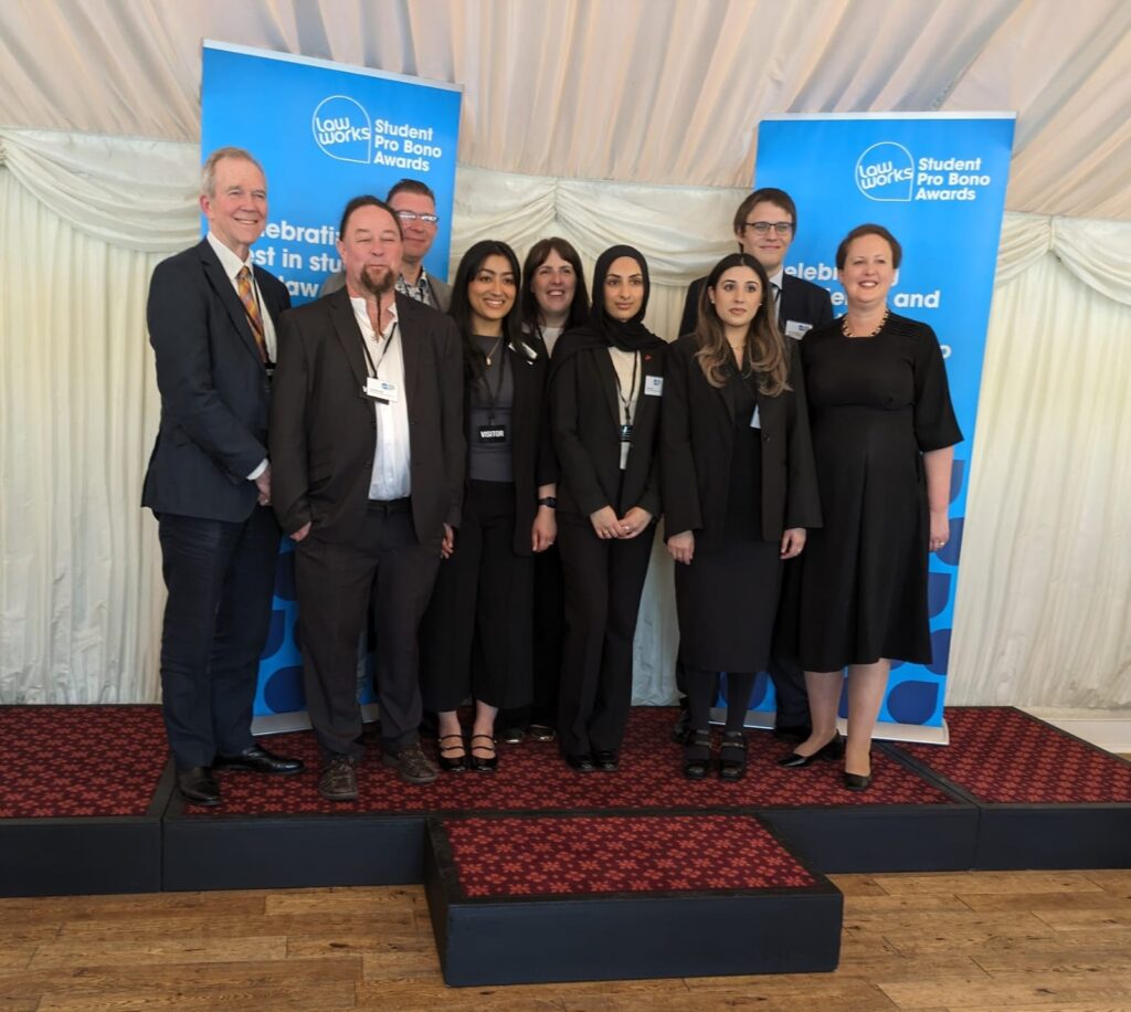 Image shows our benefits team having their official photo taken at the LawWorks Awards 2024.